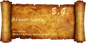 Bitner Gyula névjegykártya