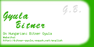 gyula bitner business card